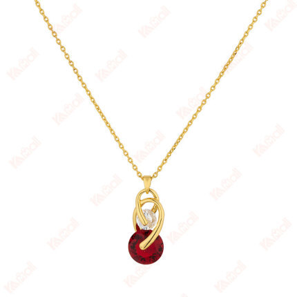 simple style gold necklace rhinestones